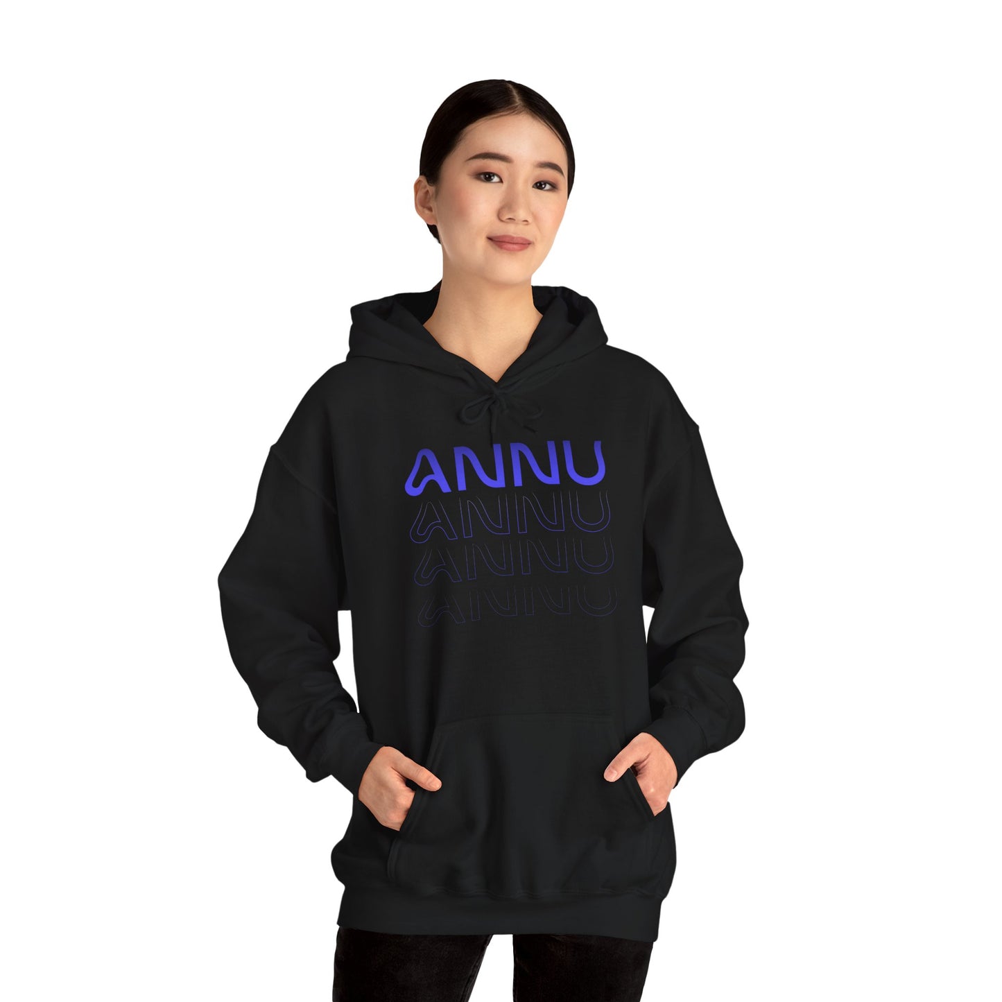 annu repeating logo hoodie - unisex heavy blend