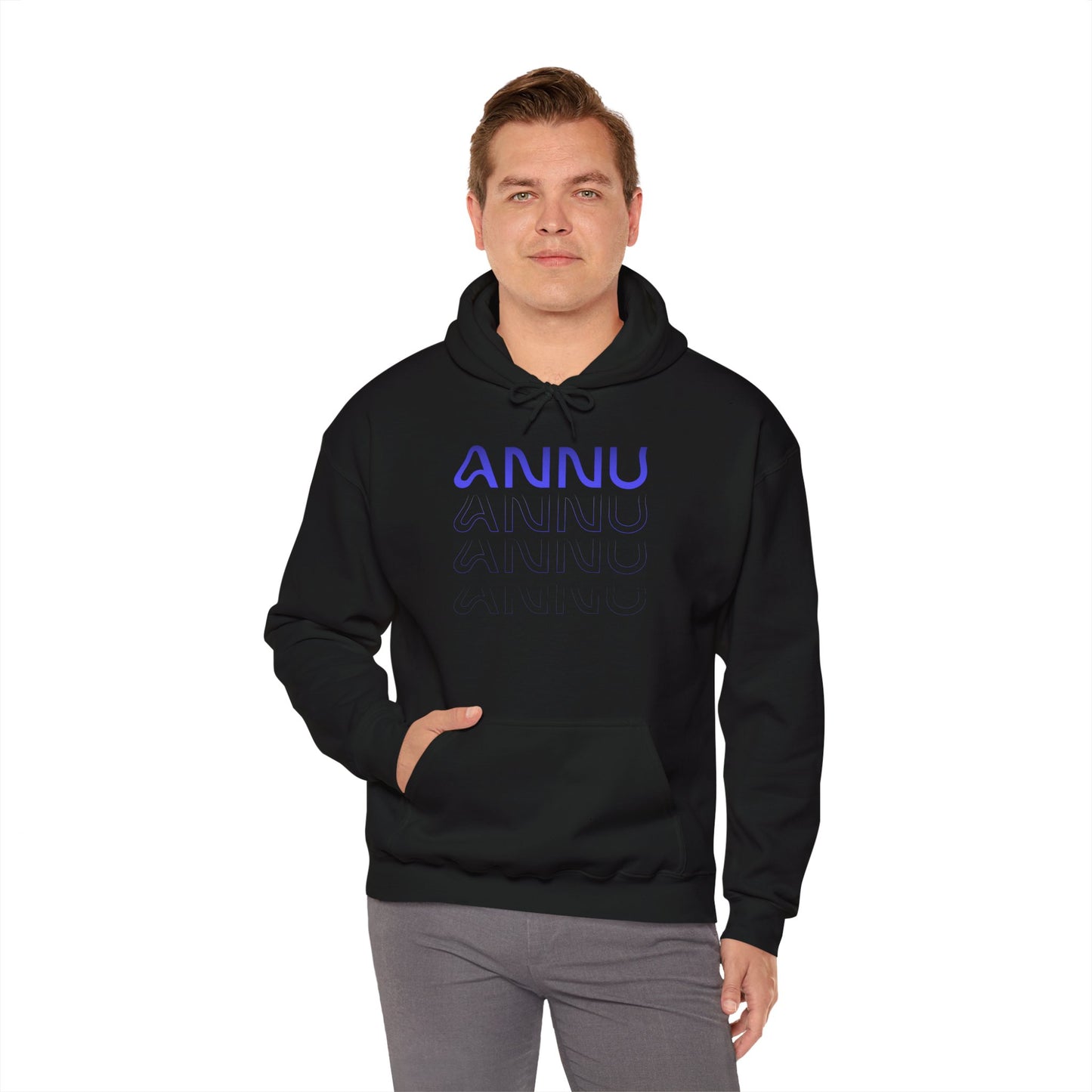 annu repeating logo hoodie - unisex heavy blend