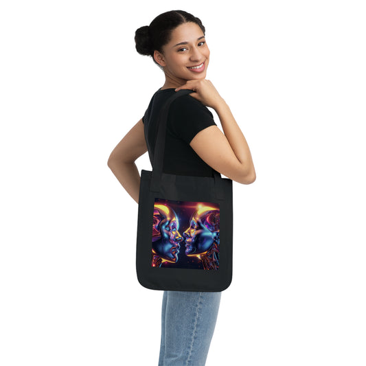 annu Logo + LOVE Album Art - Organic Canvas Tote Bag