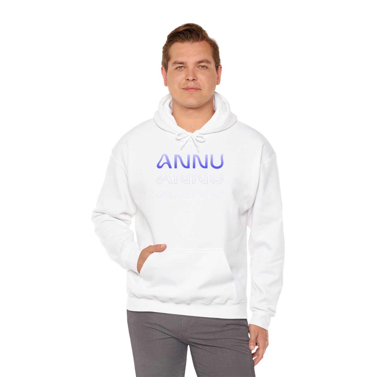 annu repeating logo hoodie - unisex heavy blend