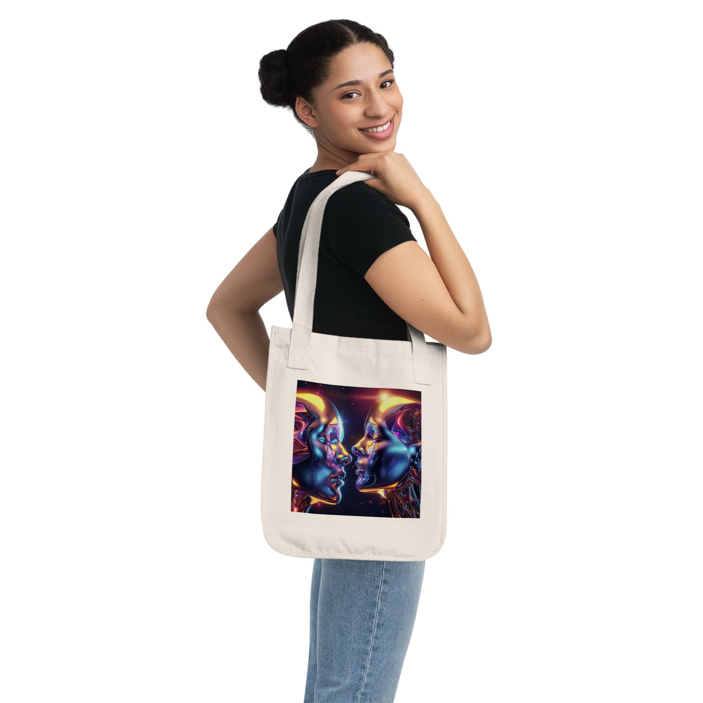 annu Logo + LOVE album art - two-sided organic canvas tote bag