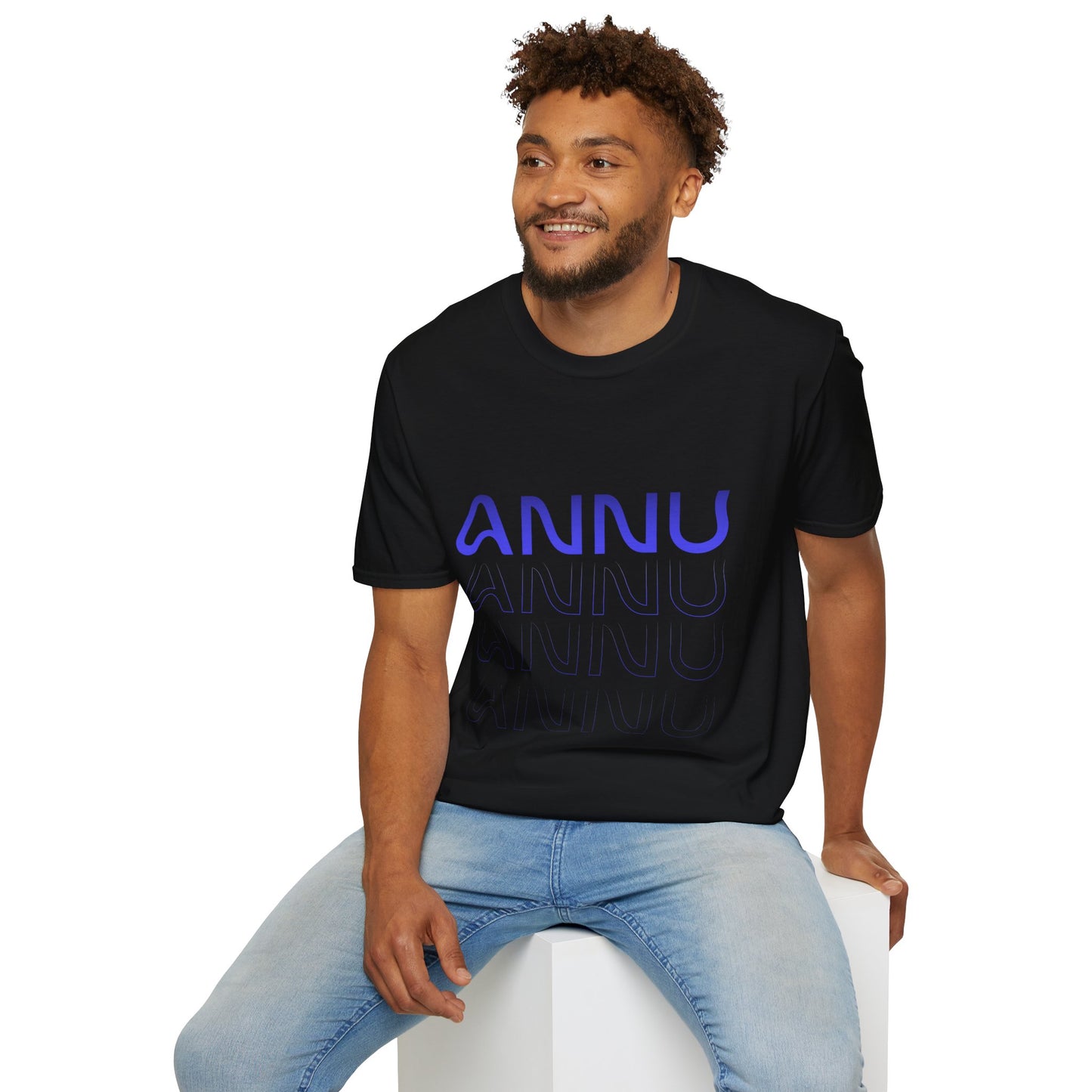 annu repeating logo t-shirt - unisex softstyle