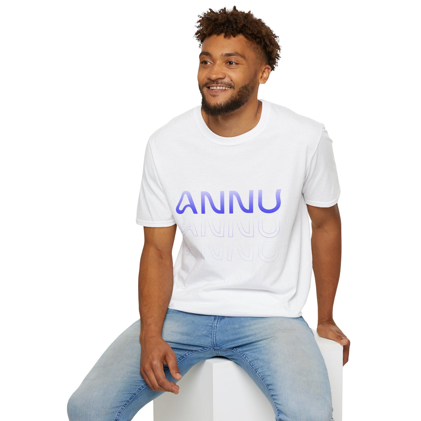 annu repeating logo t-shirt - unisex softstyle